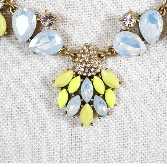 J. Crew Floral Yellow Multi Stone Statement Gold Tone Rhinestones # 243 - Picture 2 of 9
